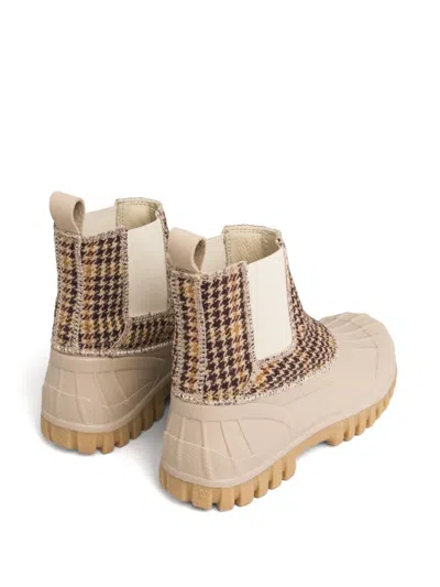 Diemme Balbi Houndstooth-patterned Chelsea Boots In Brown
