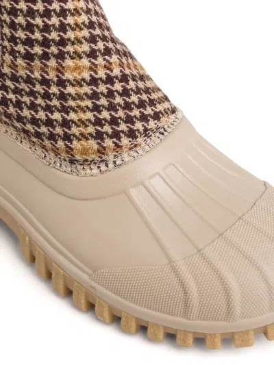 Diemme Balbi Houndstooth-patterned Chelsea Boots In Brown