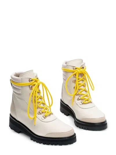 Flattered Solveig Leather Boots In White