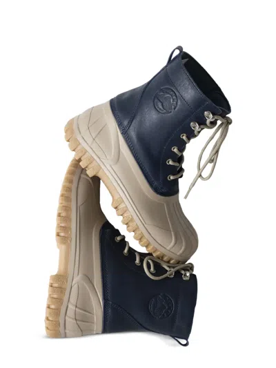 Diemme Antra Leather Lace-up Combat Boots In Blue