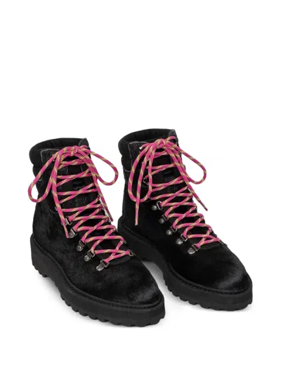 Diemme Haircalf Lace-up Boots In Black