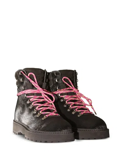 Diemme Haircalf Lace-up Boots In Black
