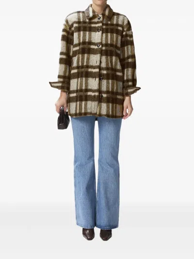 RINA 格纹编织单排扣外套