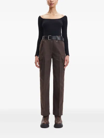 Samsoe & Samsoe Ribbed Scoop-neck Top In Black