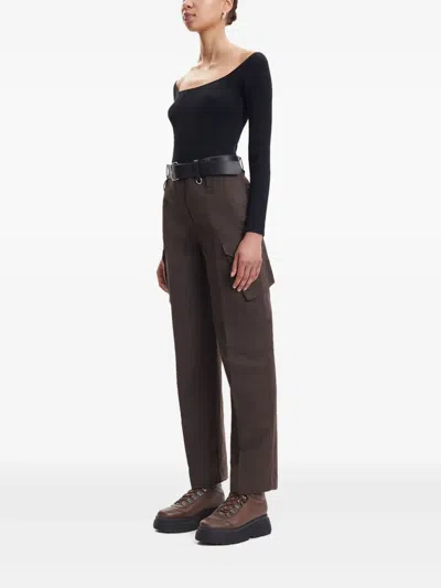 Samsoe & Samsoe Ribbed Scoop-neck Top In Black