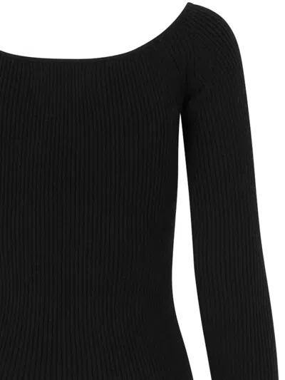 Samsoe & Samsoe Ribbed Scoop-neck Top In Black