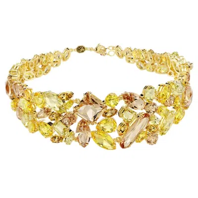 Swarovski Gema Mixed Cuts Crystal Choker In Yellow
