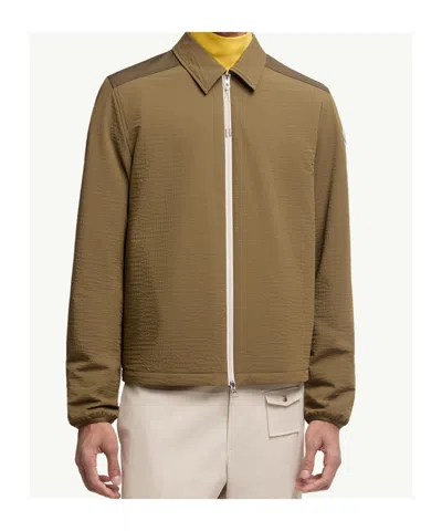 Moncler Green Regular Solid Shirt In Brown
