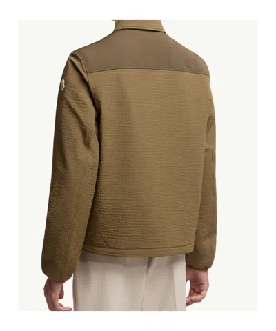 Moncler Green Regular Solid Shirt In Brown