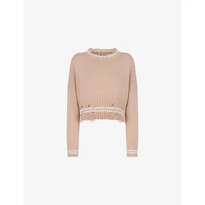 Marni Crop Crew Neck Sweater In Neutral