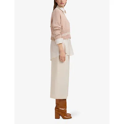 Marni Crop Crew Neck Sweater In Neutral