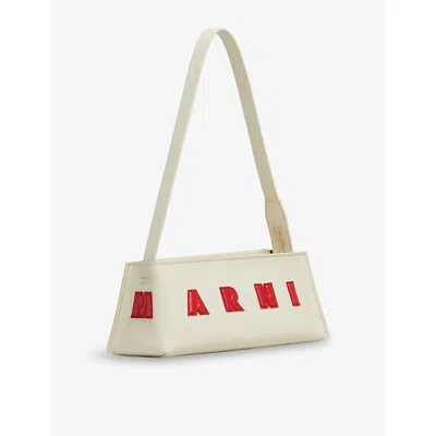 Marni Borsa A Spalla Museo Baguette In Pelle Crema
