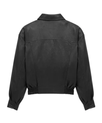 Saint Laurent Bomber Jacket In Bubbled Lambskin With Zip Clothing In Black
