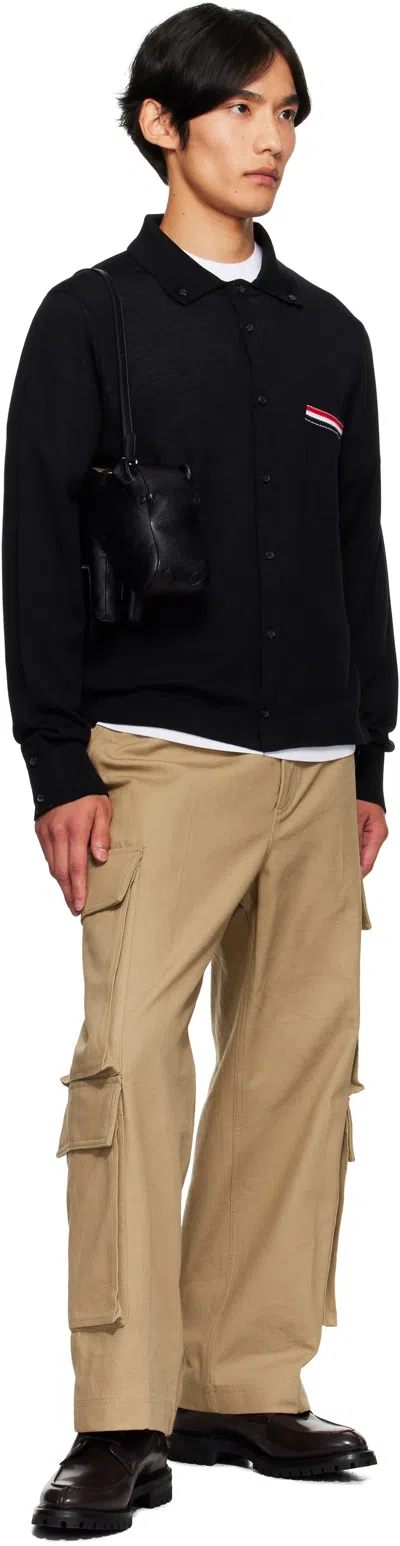 Thom Browne Wool Shirt With Long Sleeves And Striped Detail In Multi