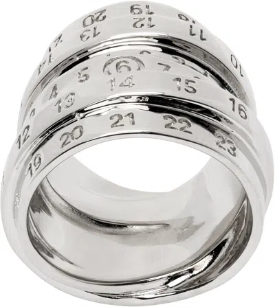 Mm6 Maison Margiela Minimal Numeric Ring In Silver