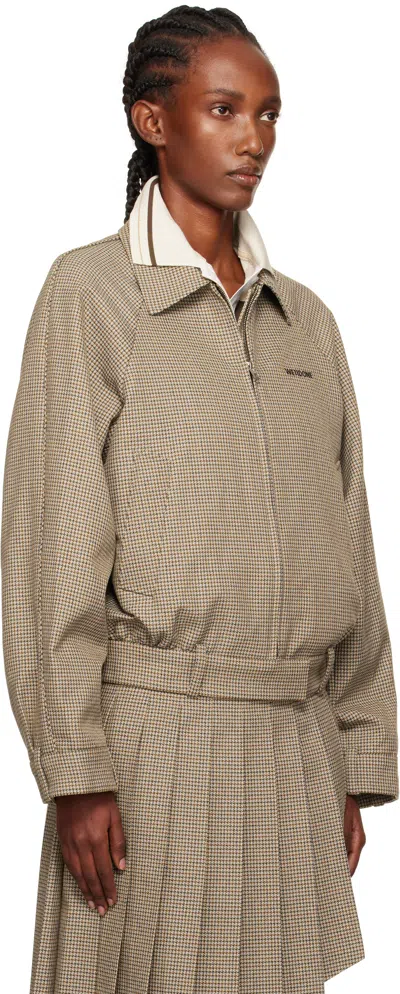 We11 Done Beige Checked Jacket In Multi