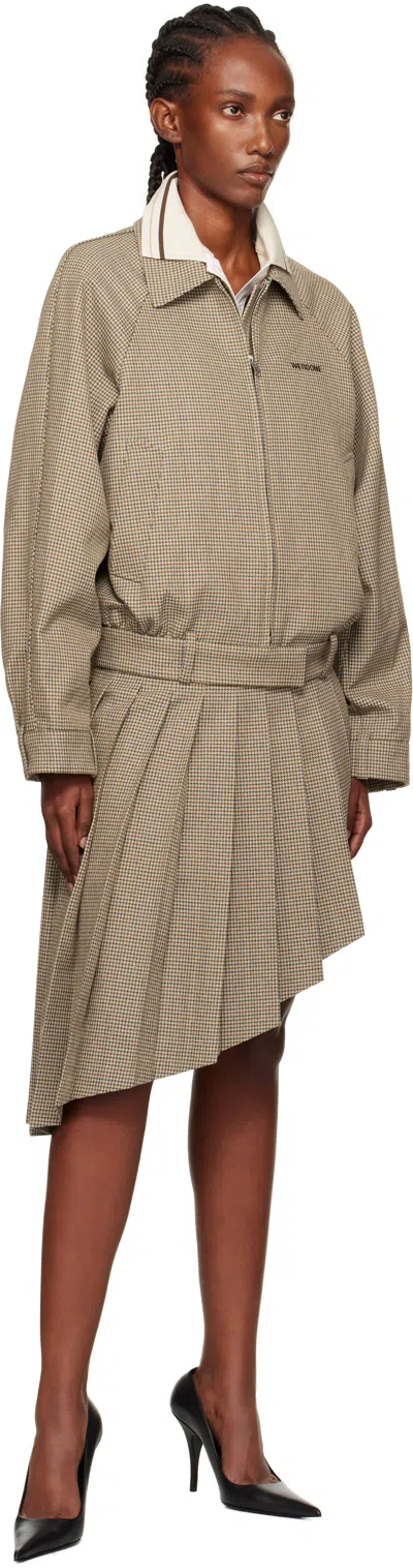 We11 Done Beige Checked Jacket In Multi