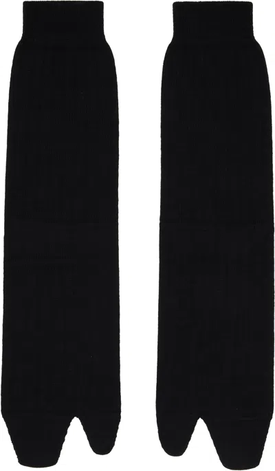 Maison Margiela Brown Bootleg Tabi Socks In Black