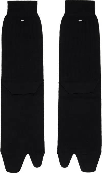 Maison Margiela Brown Bootleg Tabi Socks In Black