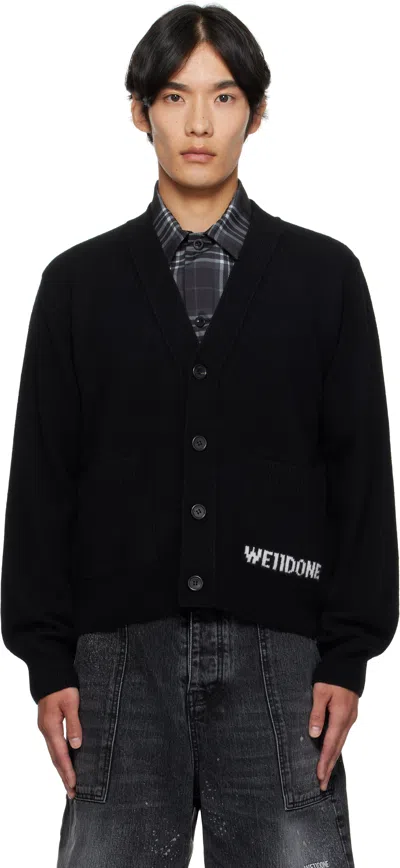 We11 Done Long-sleeved Knitted Cardigan In Black