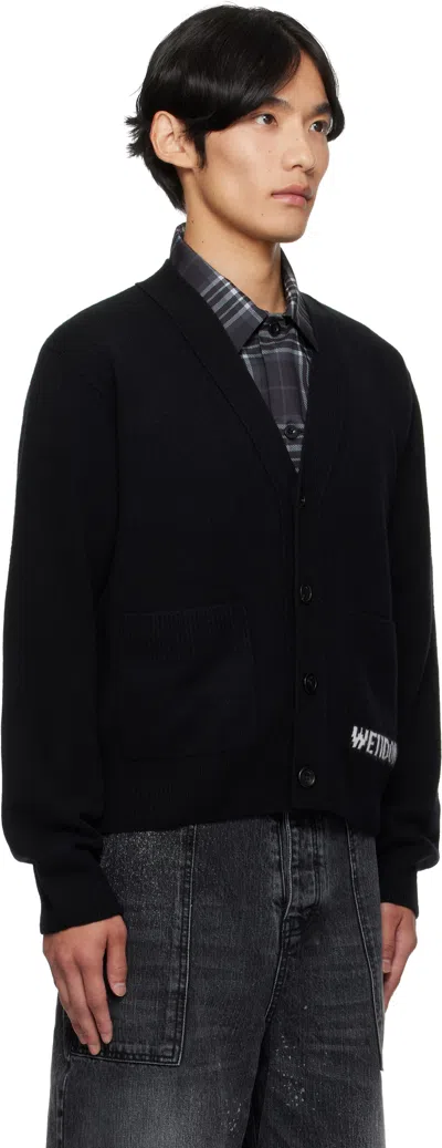 We11 Done Long-sleeved Knitted Cardigan In Black