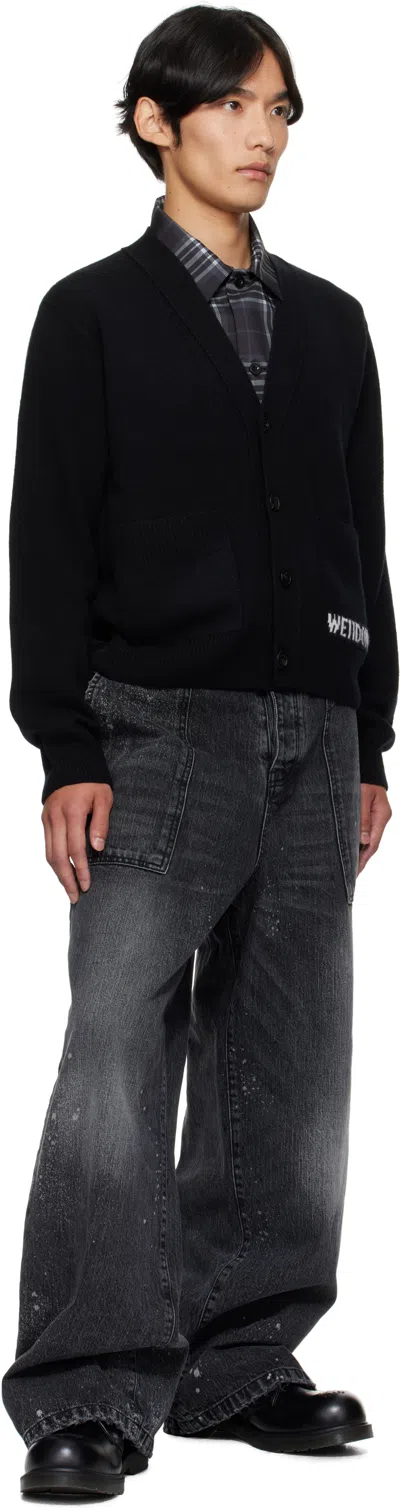 We11 Done Long-sleeved Knitted Cardigan In Black