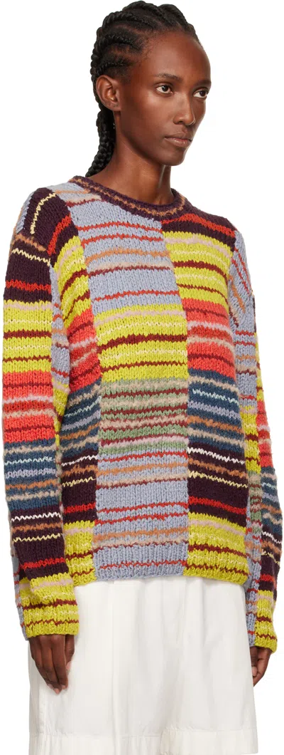 The Elder Statesman Unisex Patchwork Scrap Crew Pullover Patchwork Multi In Animal Print