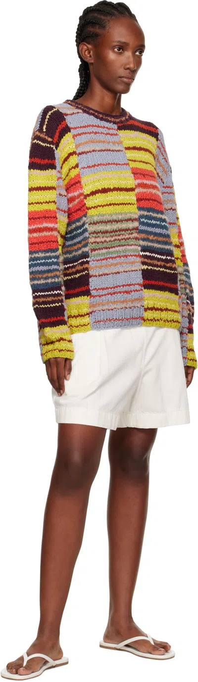 The Elder Statesman Unisex Patchwork Scrap Crew Pullover Patchwork Multi In Animal Print