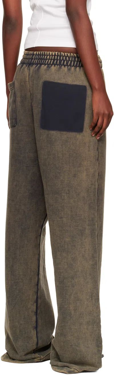 We11 Done Khaki Teddy Id Sweatpants In Gray
