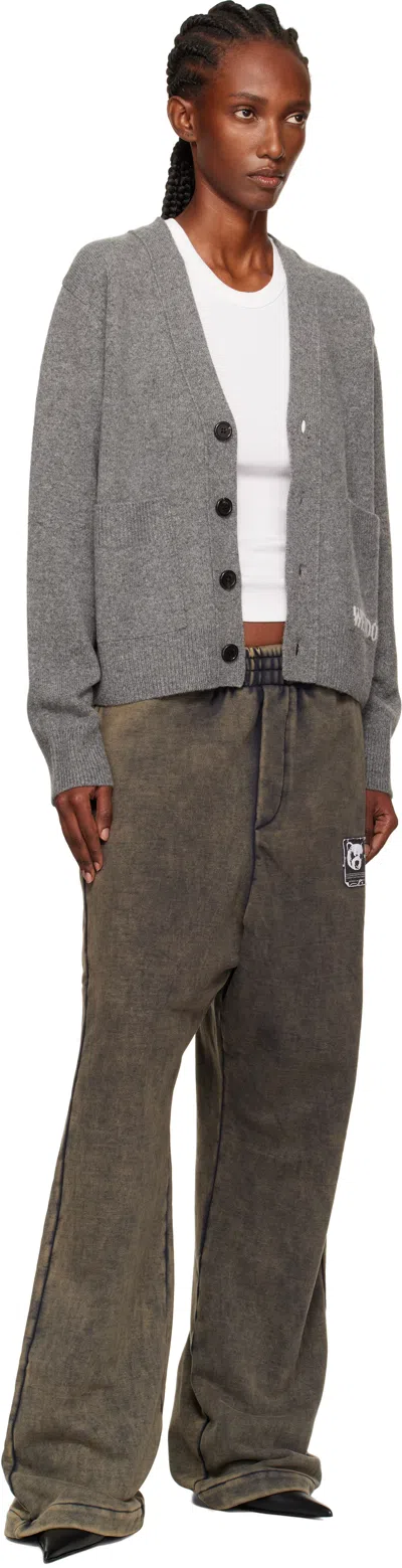 We11 Done Khaki Teddy Id Sweatpants In Gray