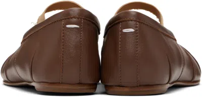 Maison Margiela Leather Ballerina Shoes Split Toe In Brown