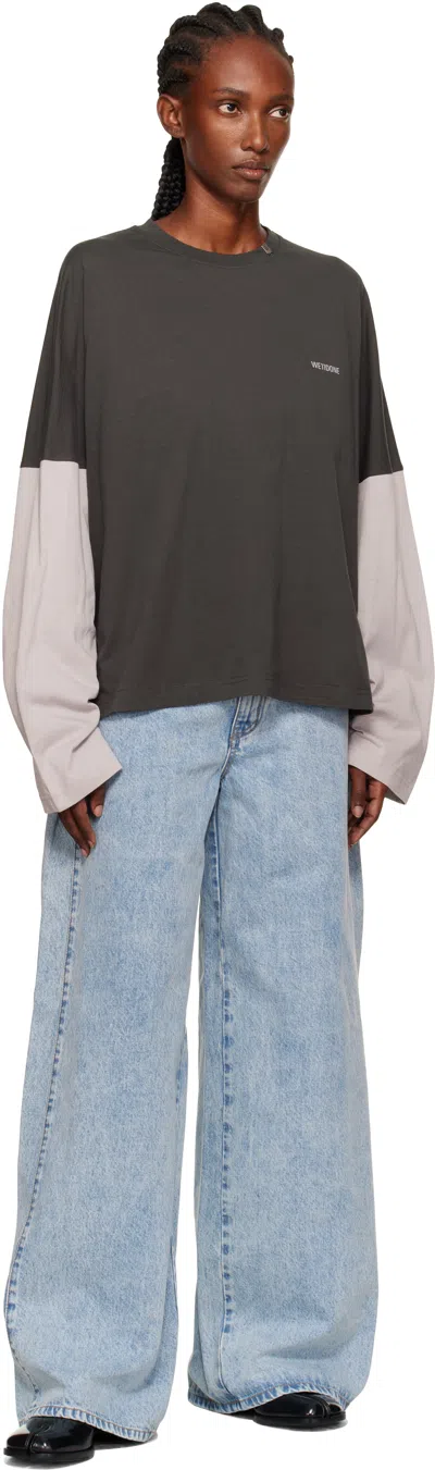 We11 Done Blue Oversized Low-rise Jeans In Blue