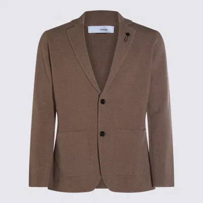 Lardini Two-button Patch-pockets Cardigan In Brown