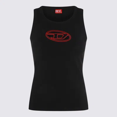 Diesel Black Stretch Cotton T-lynys-od Tank Top In Black