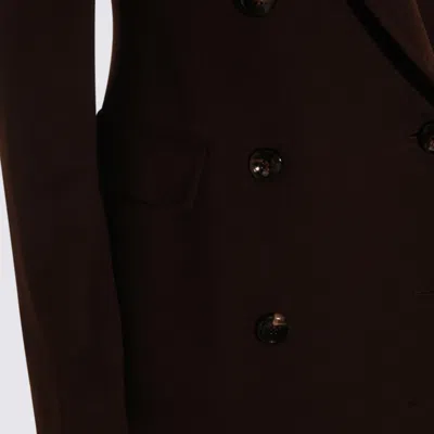 Tagliatore Double-breasted Jacket With Structured Shoulders And Flap Pockets In Black