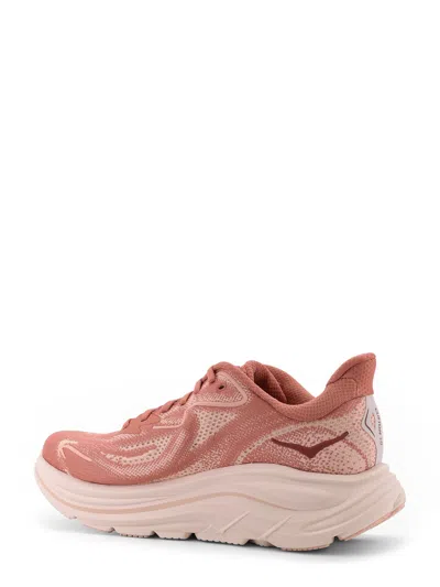 Hoka Clifton 10 Rubber-trimmed Jacquard-mesh Sneakers In Pink