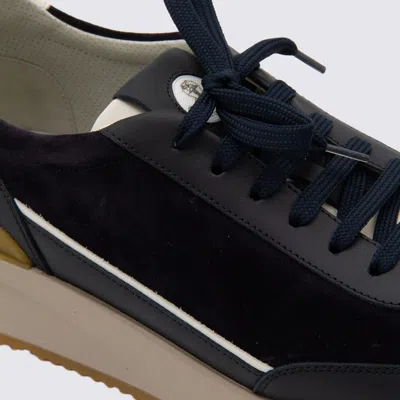 Brunello Cucinelli Sneakers Round Toe Contrast Sole In Blue