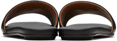 Alexander Mcqueen Open-toe Black Sandals With Metallic Accent