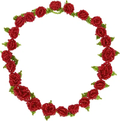 Pura Utz Rose Galore Necklace In Red