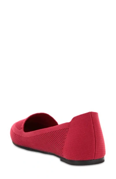Mia Corrine Womens Knit Slip On Ballet Flats In Red