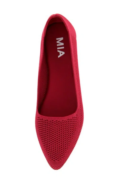 Mia Corrine Womens Knit Slip On Ballet Flats In Red