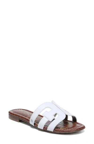 Sam Edelman Bay' Leather Slide Sandals In White