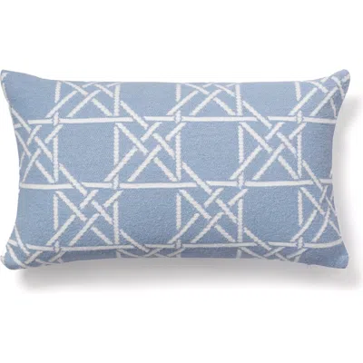 Brooks Brothers Lattice Work Decorative Lumbar Throw Pillow In Blue