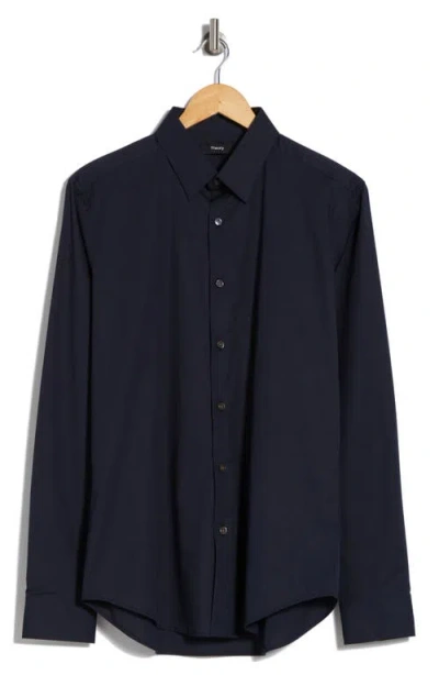 Theory Sylvain Button Down In Wealth In Blue