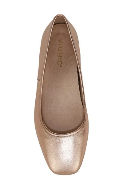 Vionic Orinda Square Toe Flat In Gold
