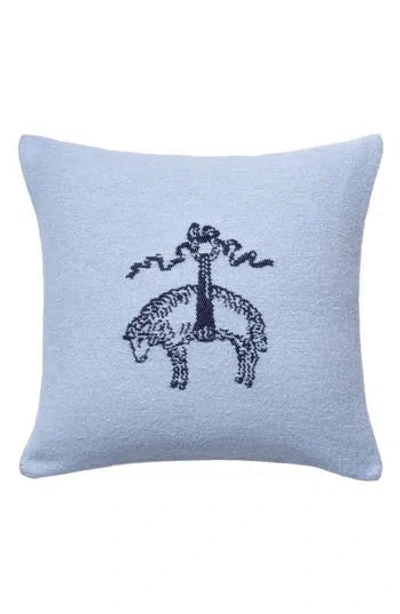 Brooks Brothers Signature Logo Cotton Throw Pillow In Blue