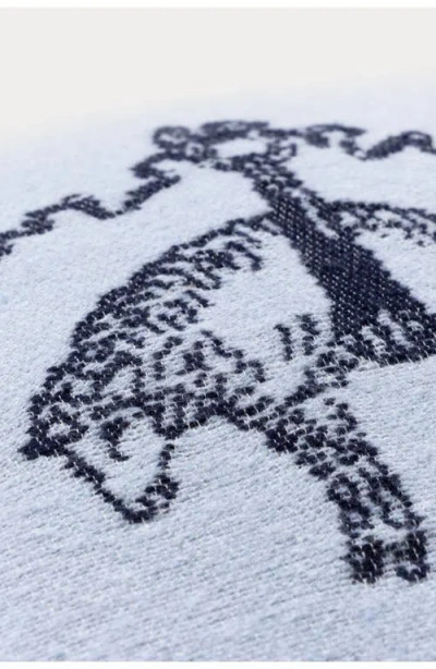 Brooks Brothers Signature Logo Cotton Throw Pillow In Blue