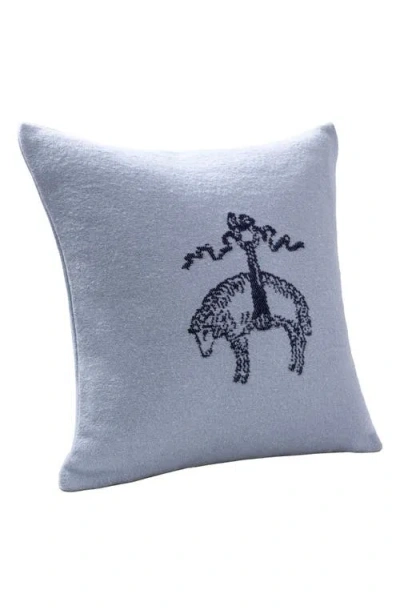 Brooks Brothers Signature Logo Cotton Throw Pillow In Blue