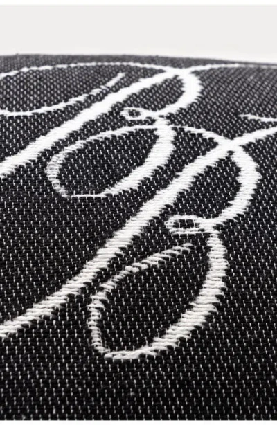 Brooks Brothers Bb Monogram Decorative Lumbar Throw Pillow In Black