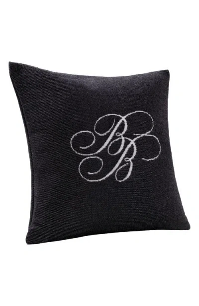 Brooks Brothers Bb Monogram Decorative Cotton Pillow In Black
